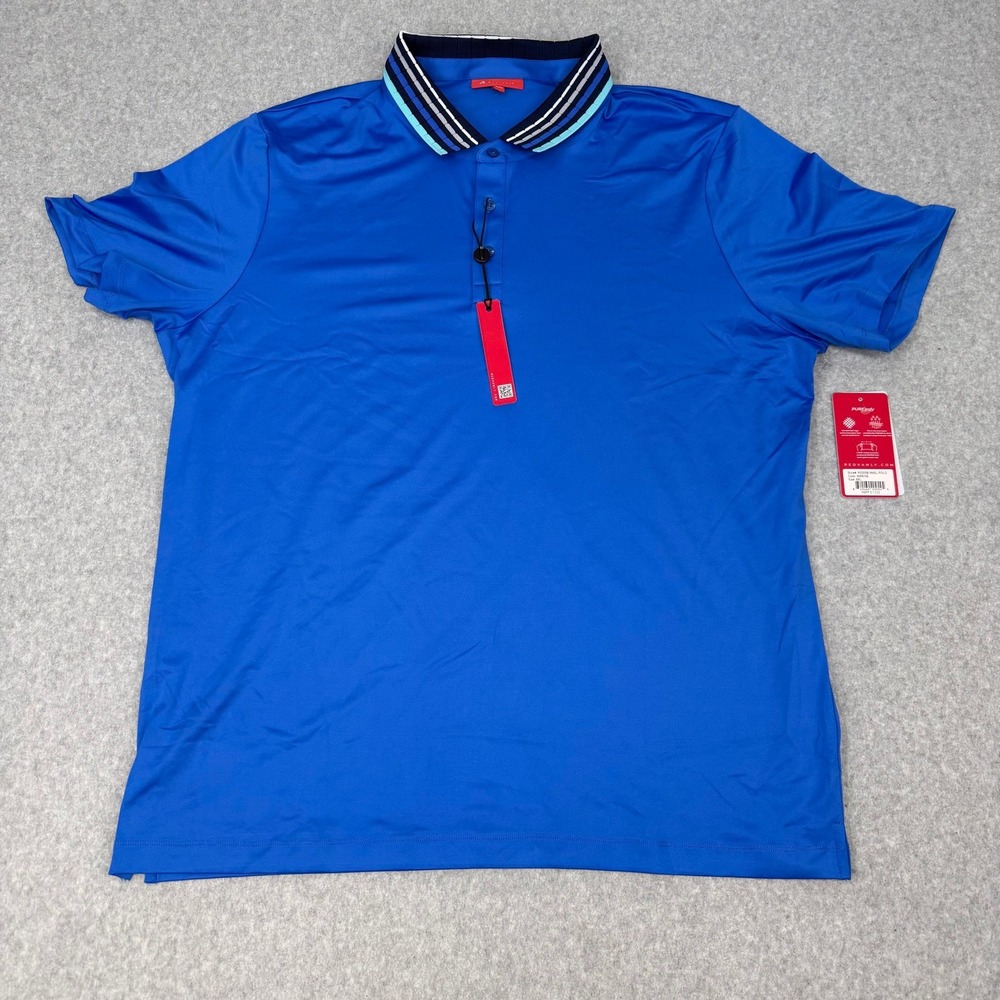 Redvanly Polo Shirt Mens XXL Marine Mael Performance Polo Golf NWT MSRP $110
